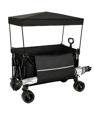 Heavy Duty Collapsible Wagon with Canopy & Big Wheels