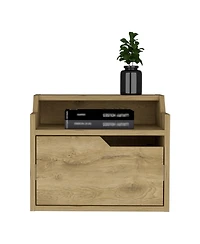 Modern Floating Nightstand with One Drawer – Faux Wood Design