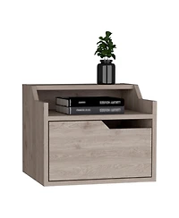 Modern Floating Nightstand with One Drawer – Faux Wood Design