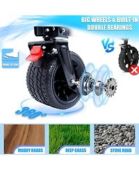 Foldable Wagon with Tailgate, Cover, 400LBS, All-Terrain Wheels