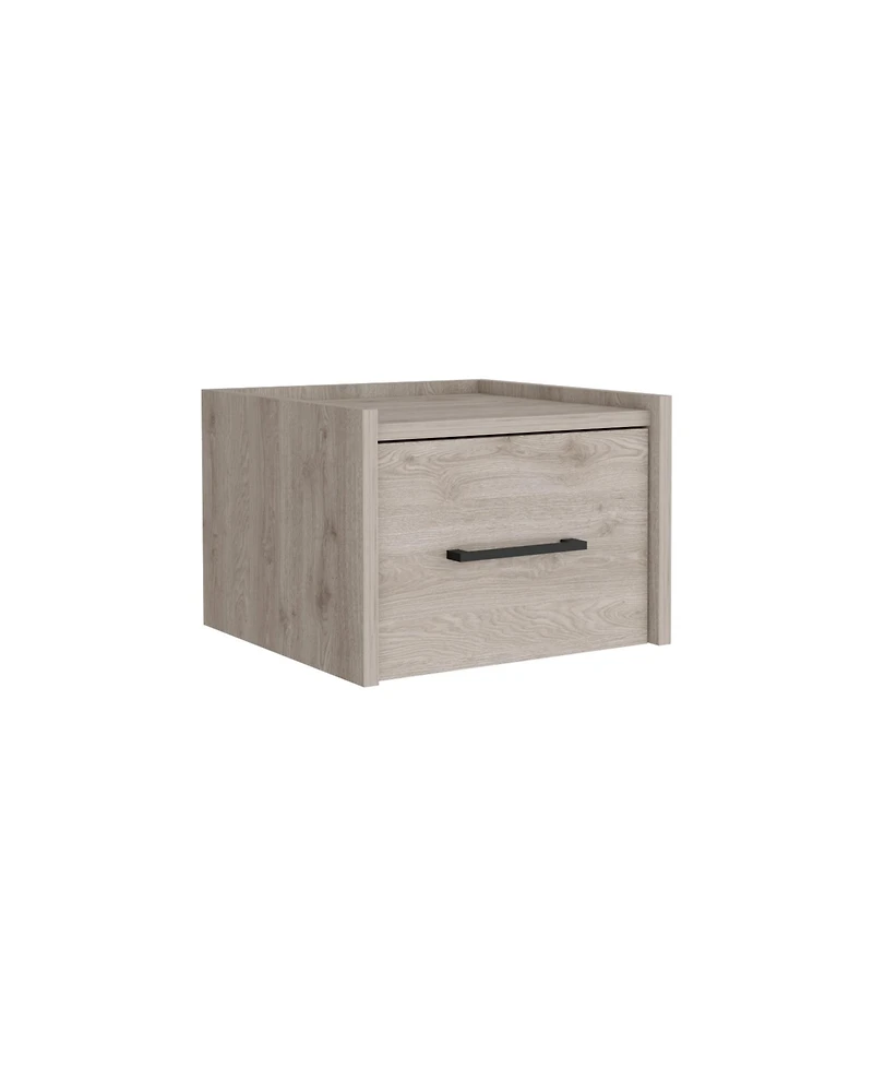 Floating Nightstand with One Drawer Faux Wood – Space-Saving Storage Solution