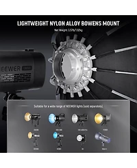 Neewer 35.4"/90cm Parabolic Softbox Bowens Mount, Quick Release with Diffusers/Grid/Bag for Video Continuous Lighting CB60 CB200B MS60 MS150B Q4