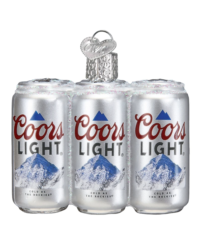 Old World Christmas 2.5" Adult Beverages Coors Light Six Pack Beer Ornament