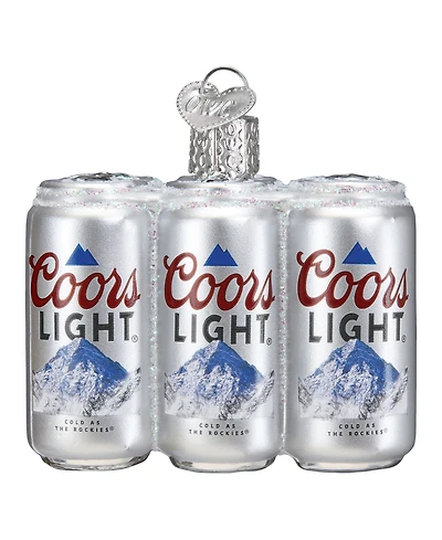 Old World Christmas 2.5" Adult Beverages Coors Light Six Pack Beer Ornament