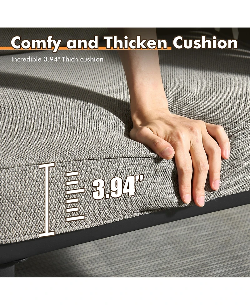 Xizzi 6-Priece Outdoor Patio Set with All-Weather Polyester Rope, Conversation Sofa for Backyard Deck Soft Cushions,Ottomans and Glass Coffee