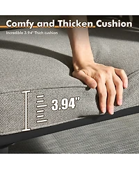 Xizzi 6-Priece Outdoor Patio Set with All-Weather Polyester Rope, Conversation Sofa for Backyard Deck Soft Cushions,Ottomans and Glass Coffee