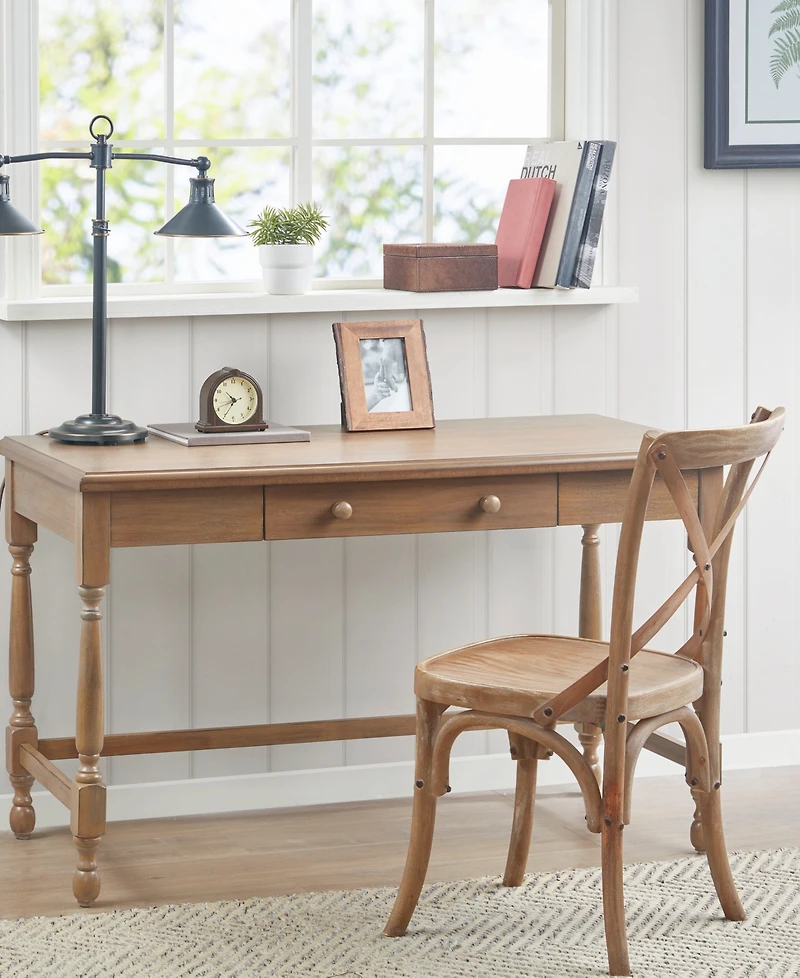 Martha Stewart Collection 48" Solid Wood Tabitha Desk with 1 Drawer and Turned Legs