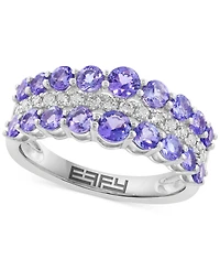 Effy Tanzanite (1-5/8 ct. t.w.) & Diamond (1/5 ct. t.w.) Band Ring in 14k White Gold