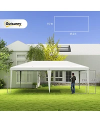 Outsunny 10' x 20' Pop Up Canopy Tent, Outdoor Gazebo & Carry Bag,