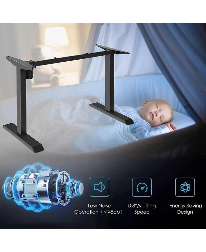 Electric Standing Desk Frame, Height Adjustable Motorized Standing Workstation Base