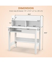 Home Office Computer Desk with Storage Shelves and Drawer Ideal for Working and Studying
