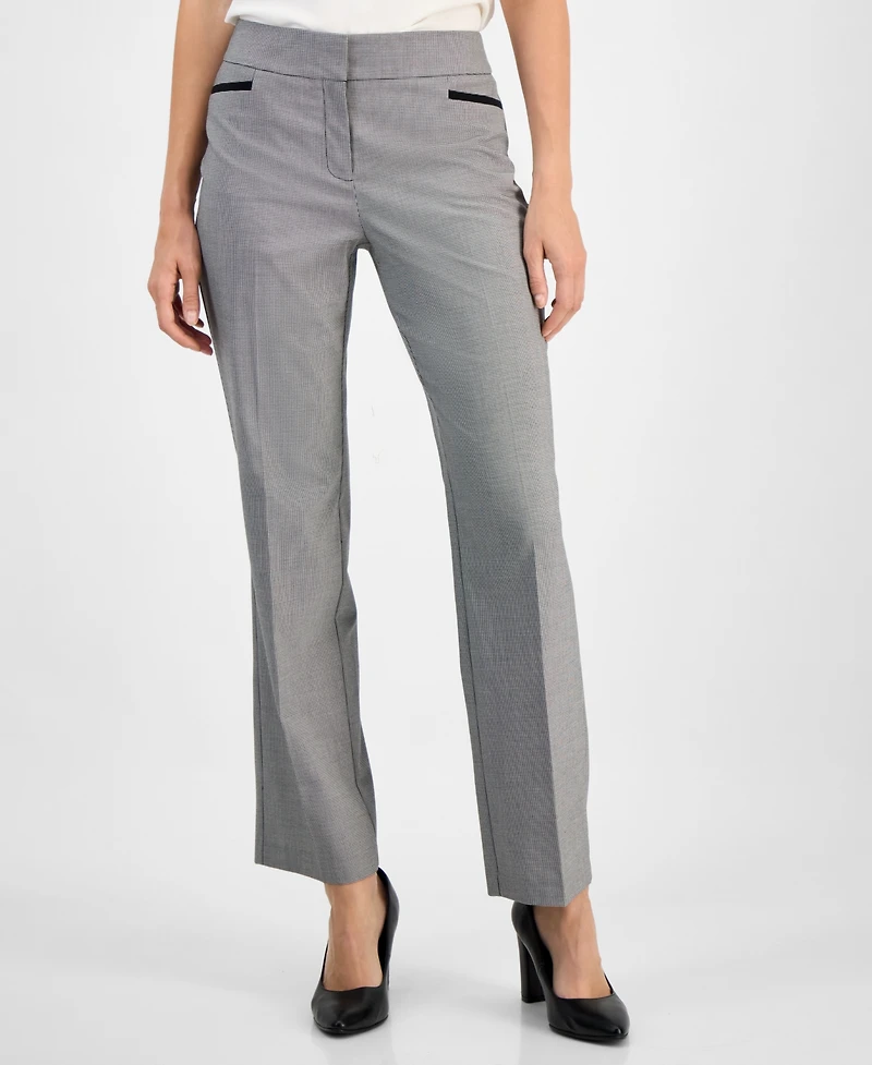 Kasper Women's L-Pocket Gingham-Print Pants, Regular & Petite