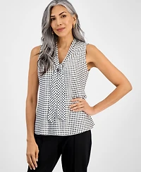 Kasper Women's Tie-Neck Sleeveless Top, Regular & Petite