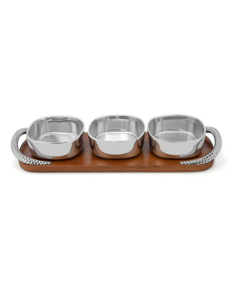 Nambe Braid Condiment Trio