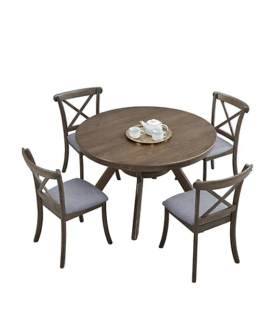 Streamdale Modern Round Dining Set (Table with 4 Chairs)