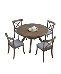 Streamdale Modern Round Dining Set (Table with 4 Chairs)