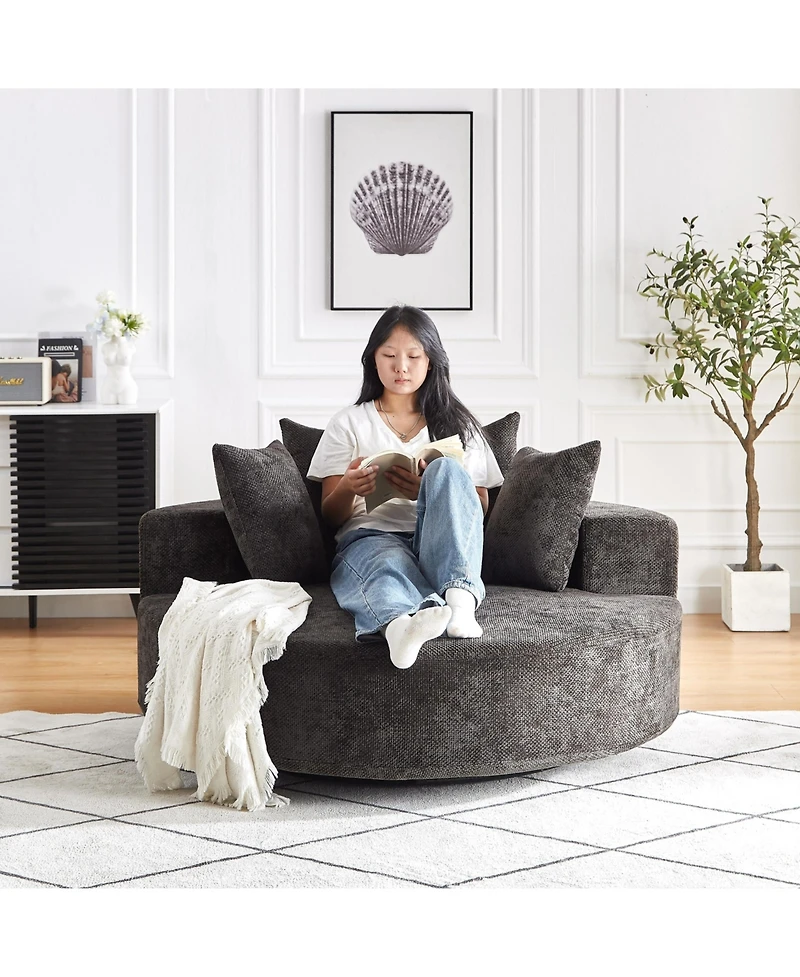 Streamdale 55" Chenille Swivel Sleeper Chair for Comfort & Style