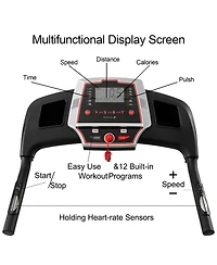 Electric Folding Treadmills for Running Walking with 12 Preset Programs，3.5HP Portable Foldable with Incline