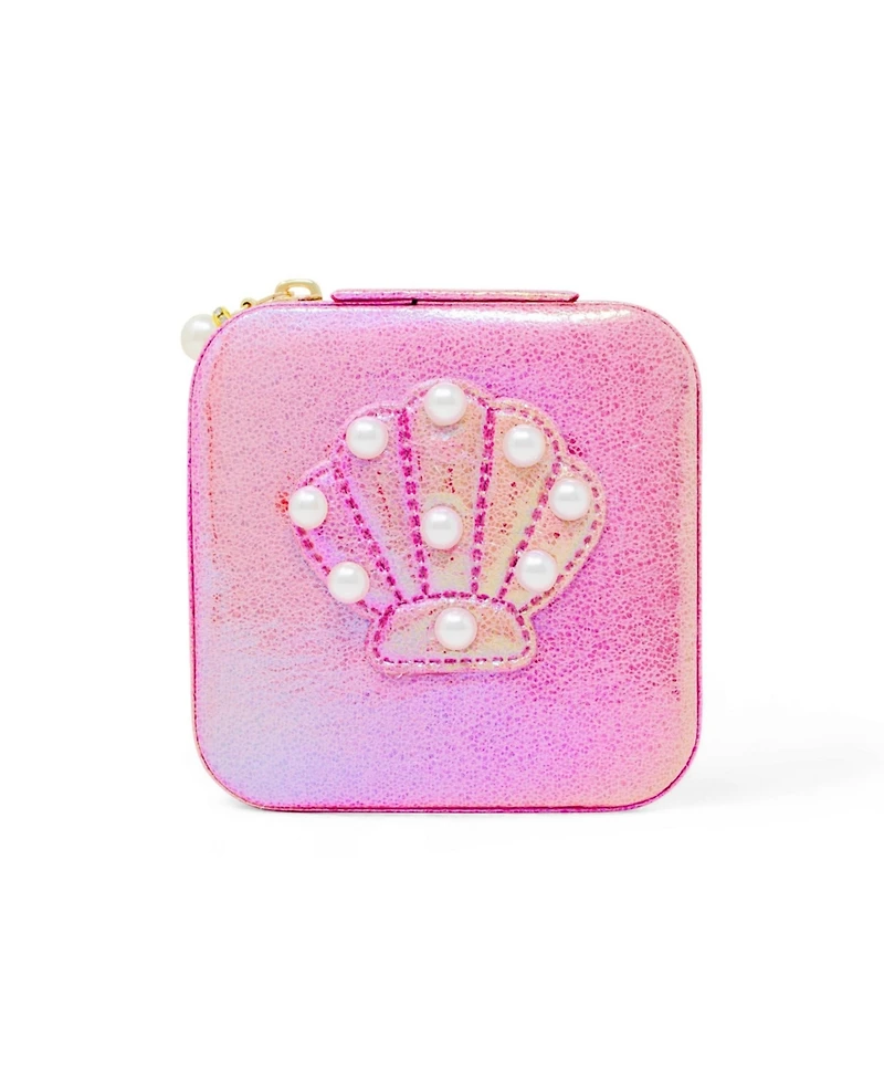 Zomi Gems Girls Mermaid Seashell Pearl Jewelry Box, Hot Pink