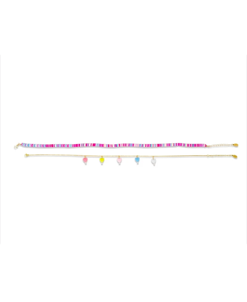 Zomi Gems Girls Colorful Disk Necklace & Charm Duo