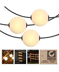 Brightech Ambience 30' Led Outdoor Orb String Lights with G100 Bulbs