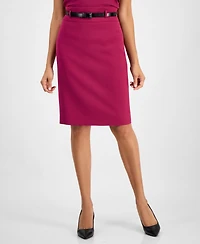Kasper Women's High-Waist Belted Pencil Skirt