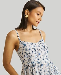 Strappy Gathered Midi Women's Dress