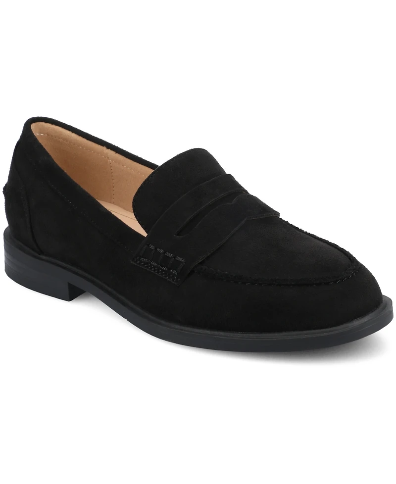 Journee Collection Women's Brooks Block Heel Comfort Penny Loafers