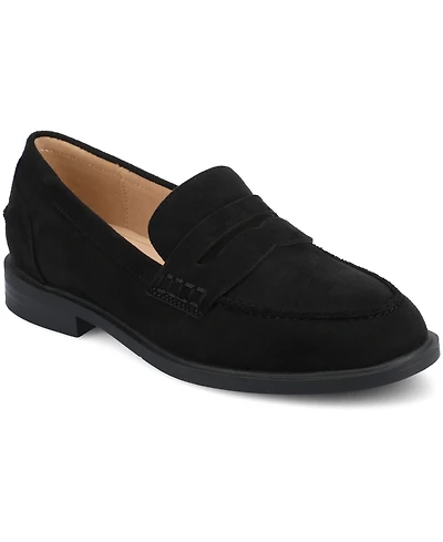 Journee Collection Women's Brooks Block Heel Comfort Penny Loafers