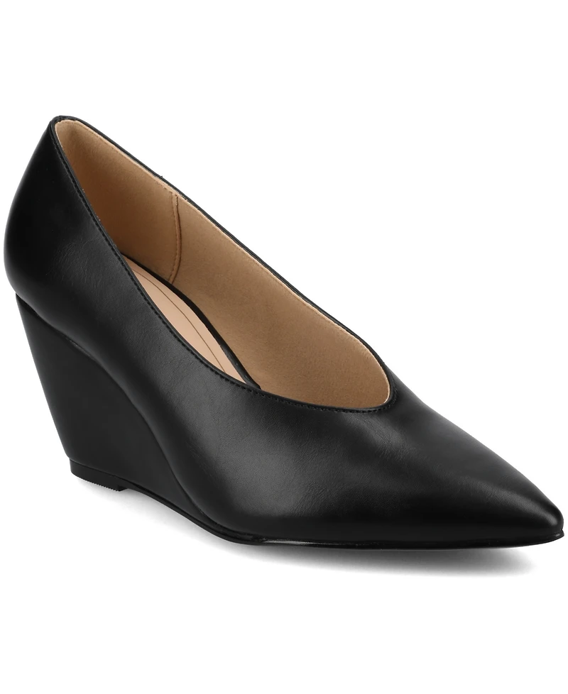 Journee Collection Women's Danika Almond Toe Wedge Pumps