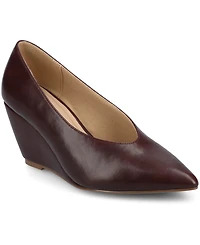 Journee Collection Women's Danika Almond Toe Wedge Pumps