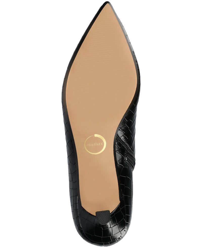 Journee Collection Women's Arely Kitten Heel Pointed Toe Dress Booties