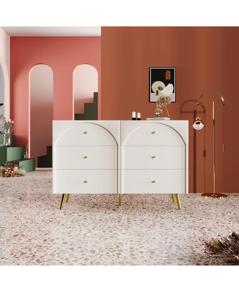 Modern Metal & Wood Dining Cabinet