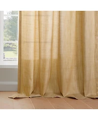 Rustic Weave Linen Curtains (2 Panels) Sheer Window Panel Set, Rod Pocket Curtains