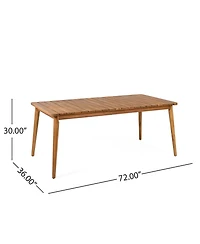 Acacia Wood Outdoor Dining Table - 8 Person, 72"