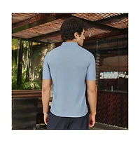 Campus Sutra Men's Powder Blue Seamless Solid Polo T-Shirt