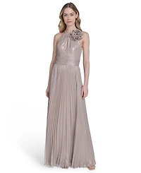 Eliza J Women's Metallic-Print Chiffon Sleeveless Gown