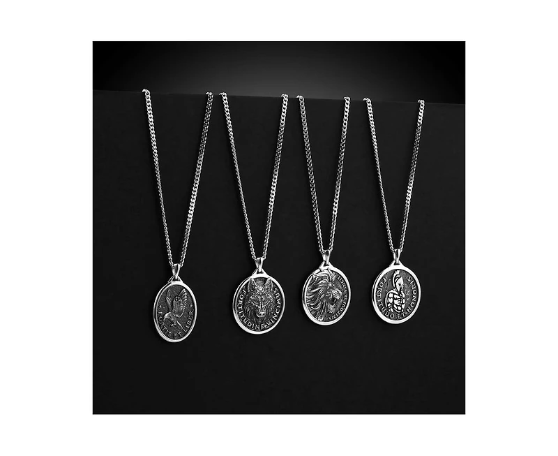 Vincero Mens Necklace, Built Different Collection, The Lion - Sterling Silver, 21” Chain