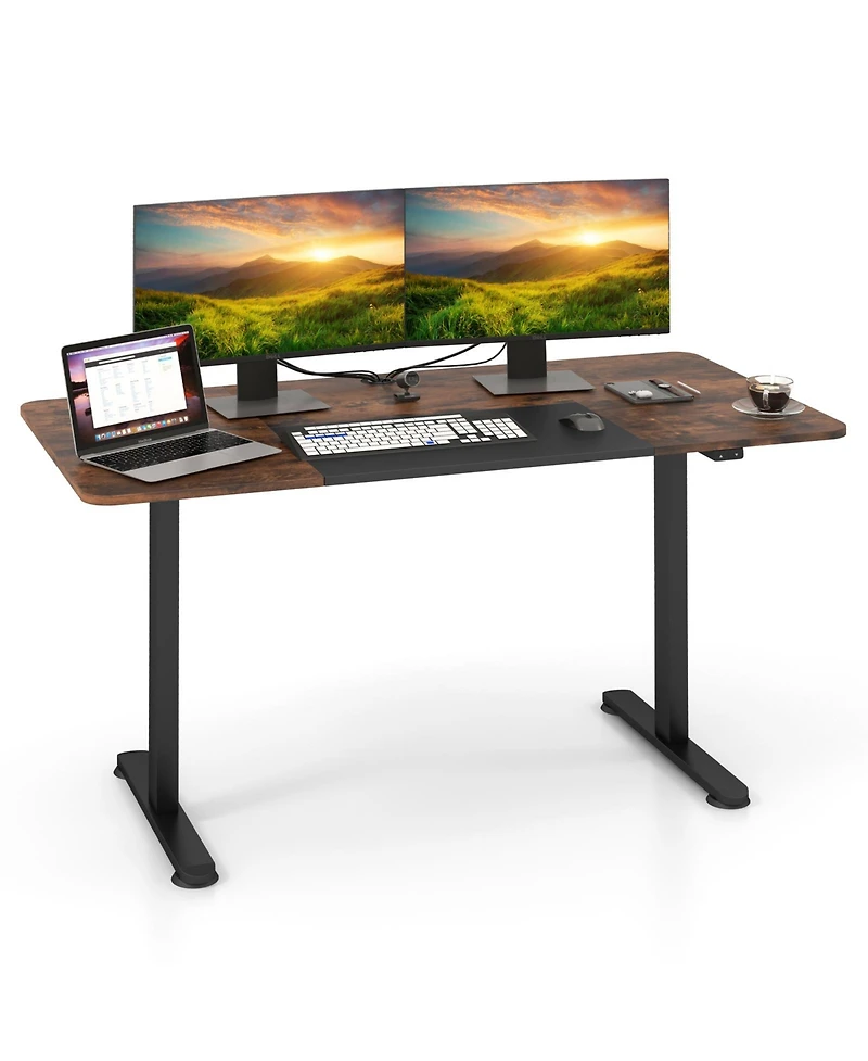 55 Inch Electric Standing Desk Adjustable with Cable Management Hole