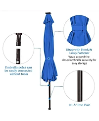 10 Feet Outdoor Patio Umbrella with Bright Solar Led Lights