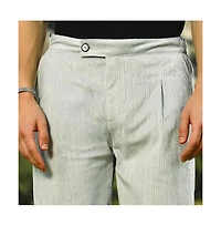 Campus Sutra Men's Cloud Grey Veined Tailored Trousers