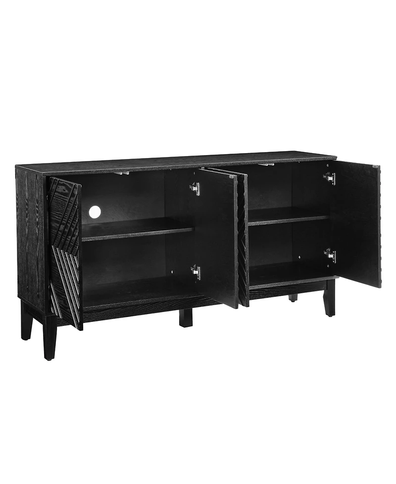 Black Farmhouse Buffet Cabinet - 60.5" Sideboard