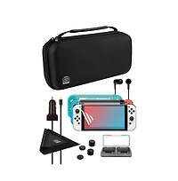 Nintendo Switch White Oled Console with Pikmin 1 + 2, Surge Accessory Gaming Kit, MightySkins Console and Controller Skin Voucher and 1 Year Cps Exten