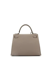 Pre-Owned Hermes Kelly 28 Handbag Grey Epsom with Palladium Hardware