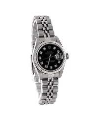 Pre-Owned Rolex Oyster Perpetual Datejust Automatic Watch in Stainless Steel and White Gold with Diamond Markers 26mm