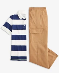 Epic Threads Little Big Boys Striped Rugby Polo Shirt Durable Twill Cargo Pants Exclusively At Macys