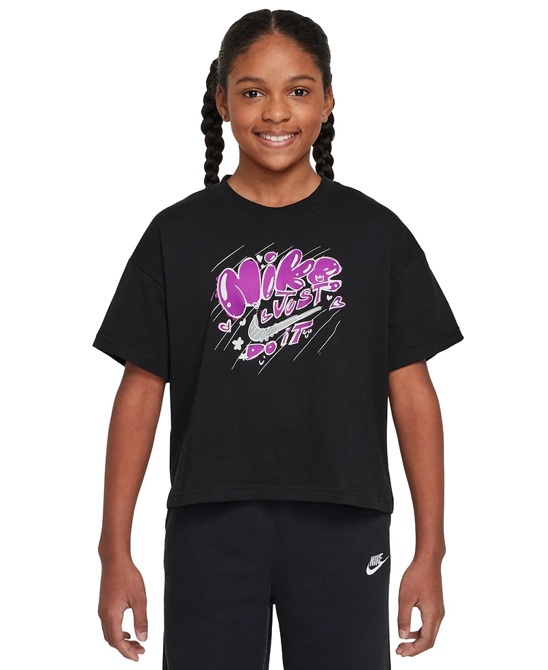 Nike Big Girls Sportswear Just Do It Graphic Cotton T-Shirt