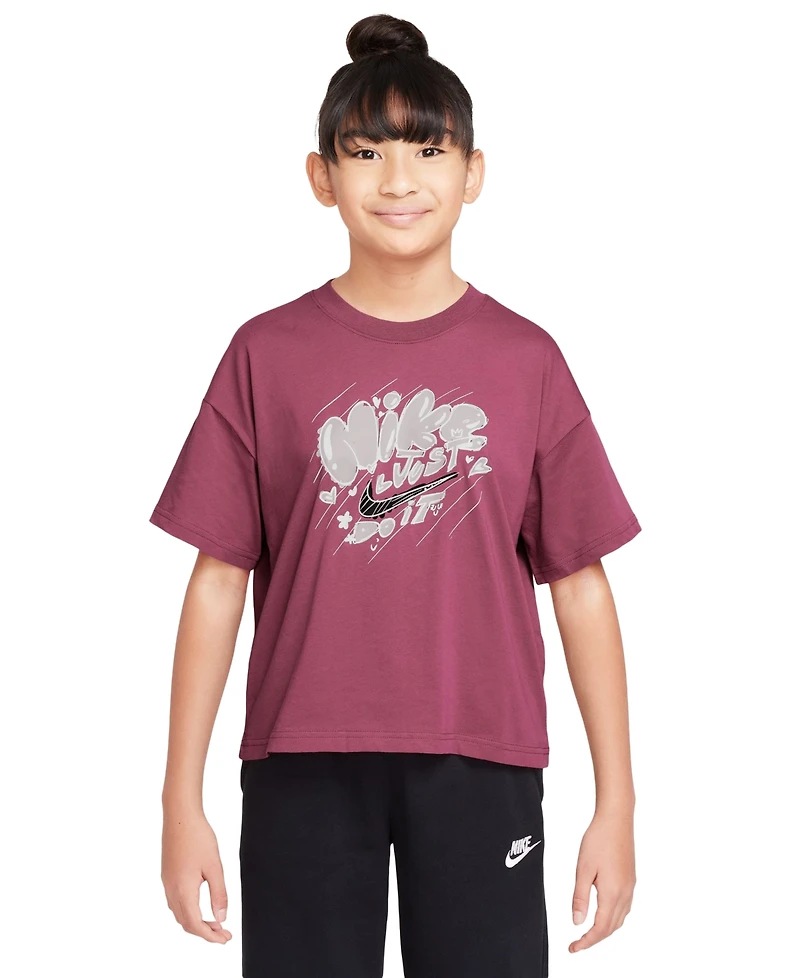 Nike Big Girls Sportswear Just Do It Graphic Cotton T-Shirt
