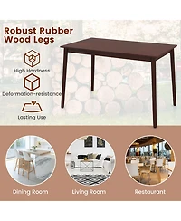 48 Inches Mid Century Dining Table for 4 with Rubber Wood Legs