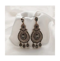 Sohi Gold-Plated Stone Drop Earrings